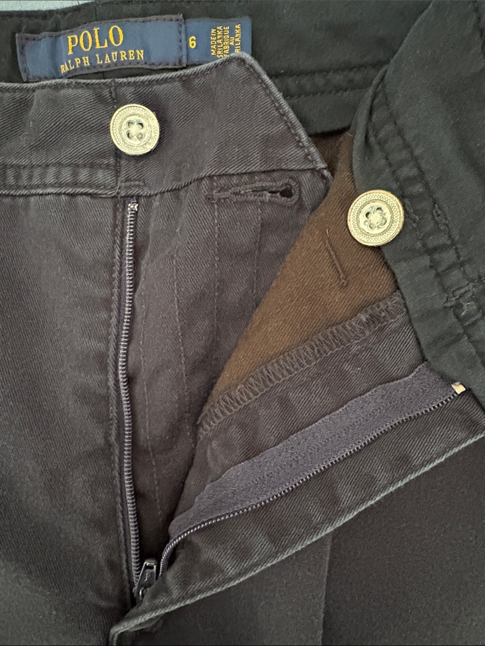 Polo Ralph Lauren Navy Blue Cotton Chino Shorts - Size 6 - Picture 7 of 9